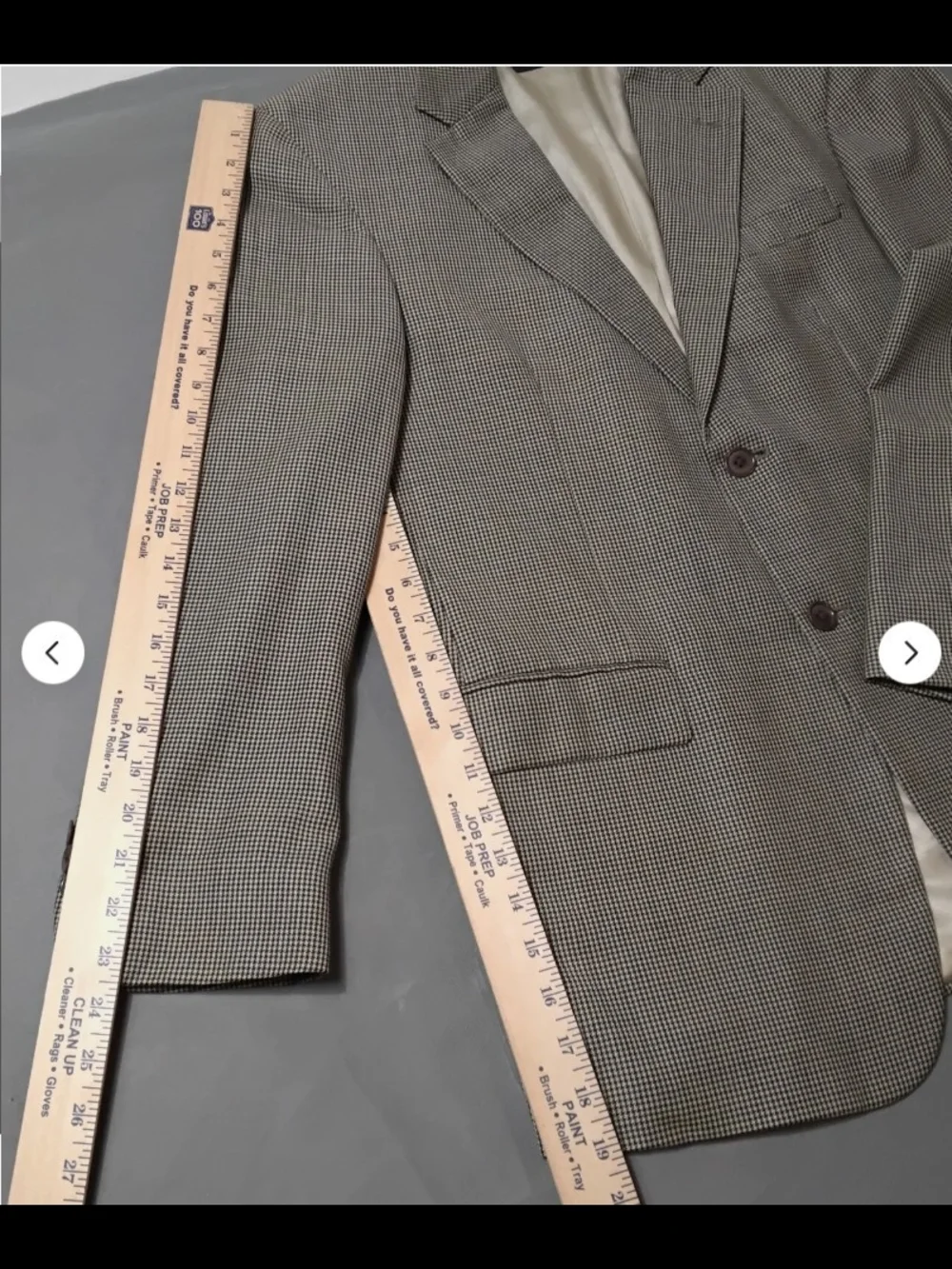 VTG Nautica 2 Button Sport Coat Blazer 40 S Wool Brown and Tan Micro-Houndstooth